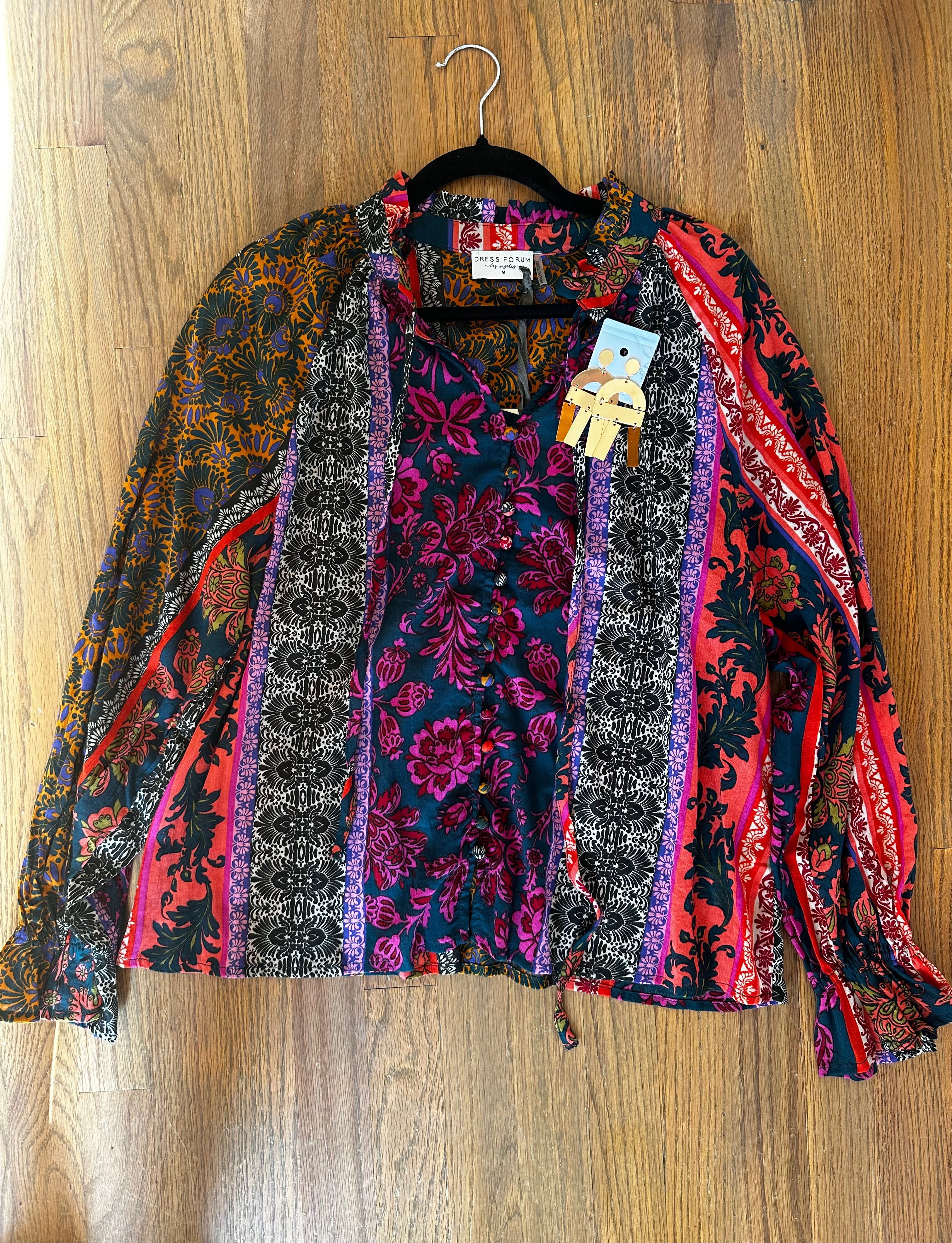 Printed Tie Blouse