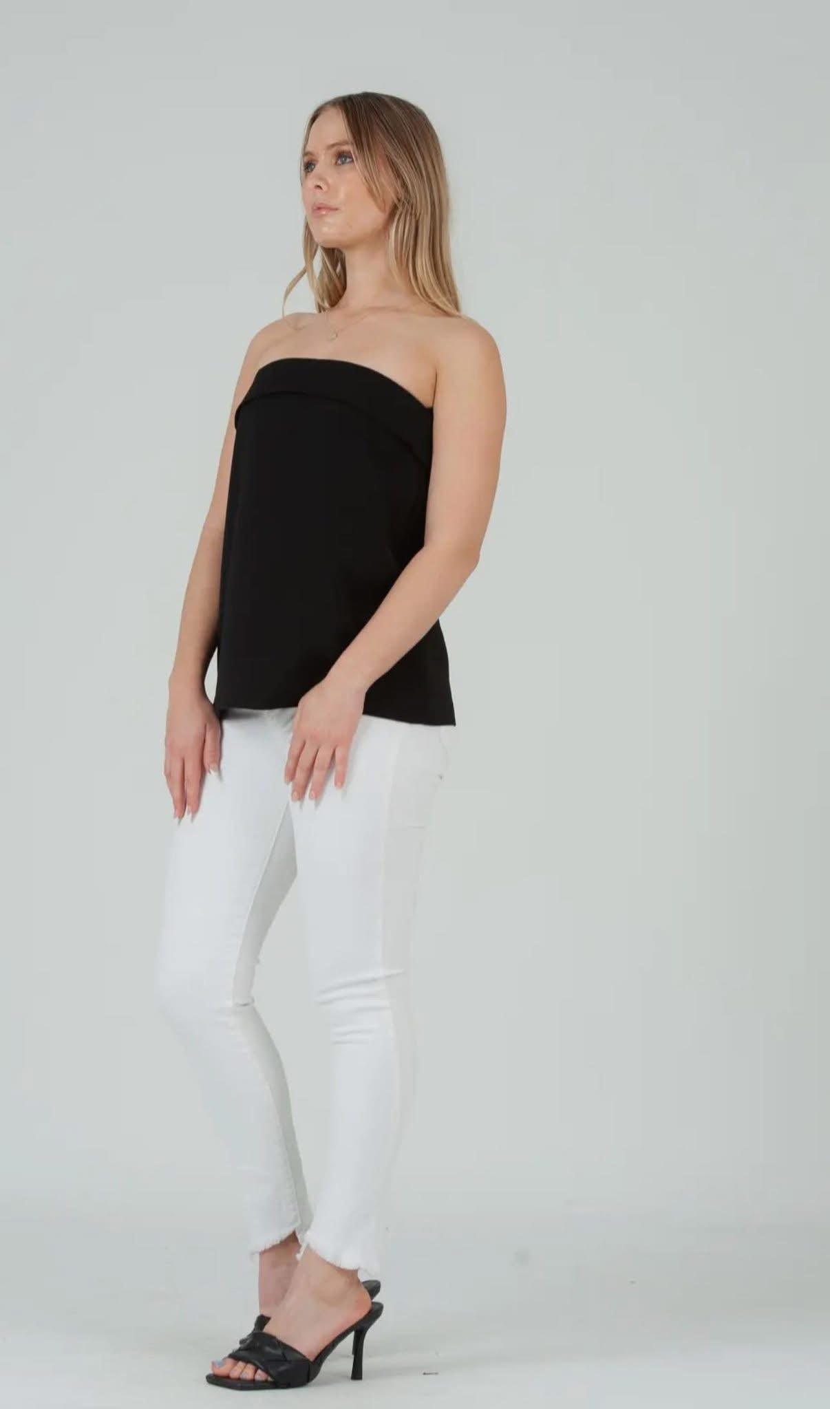 Black Strapless Top