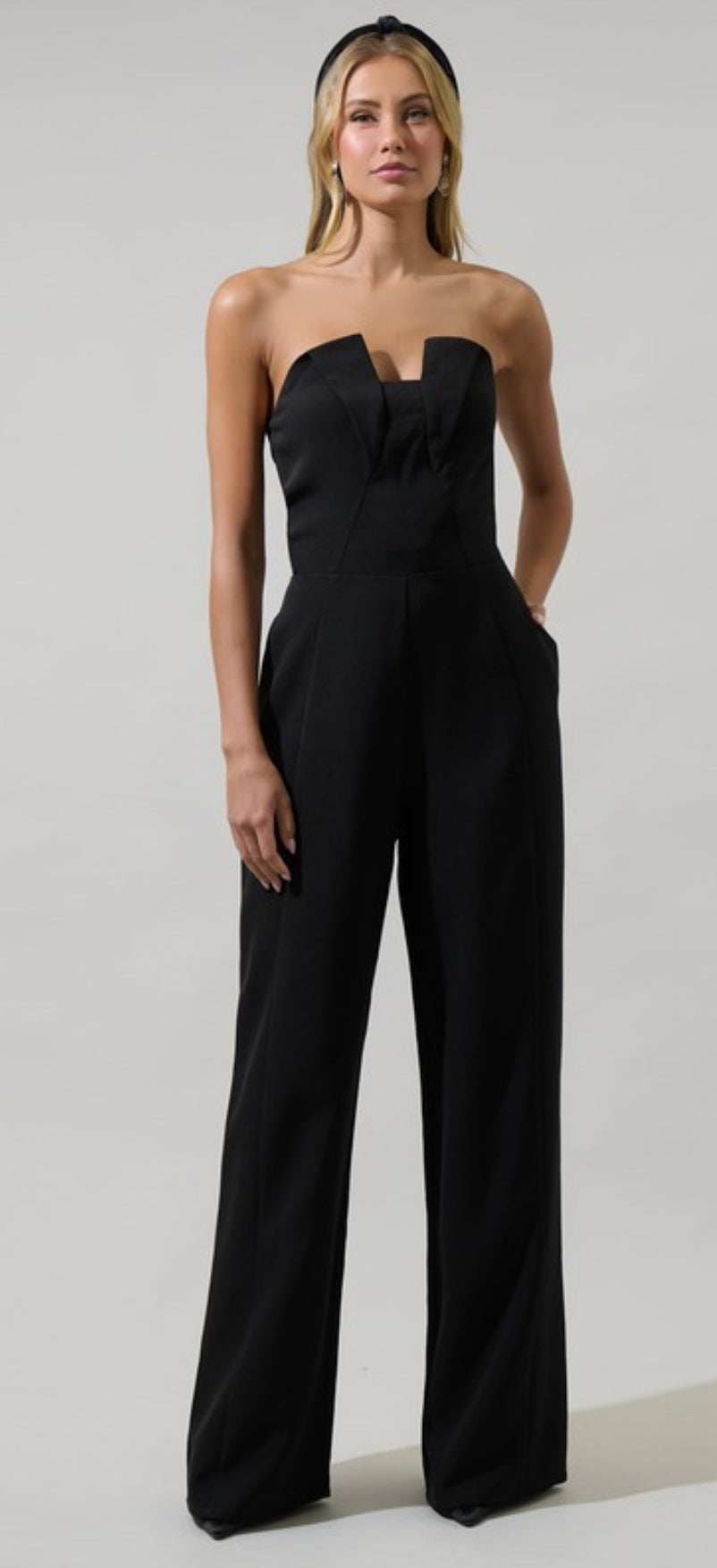 Black Strapless Jumpsuit