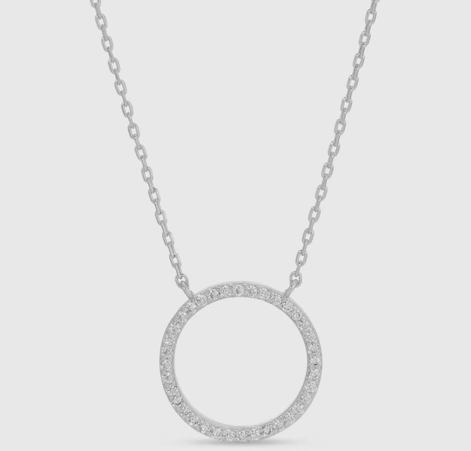 Open Pave Circle Necklace