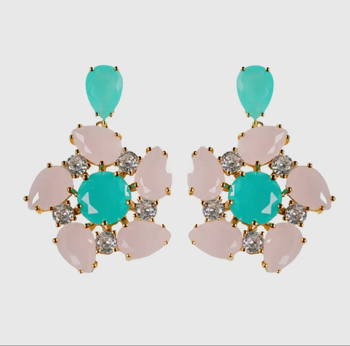 St. Armands Pink and Turquoise Earrings
